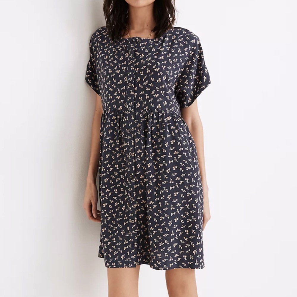 Madewell mini navy flower dress